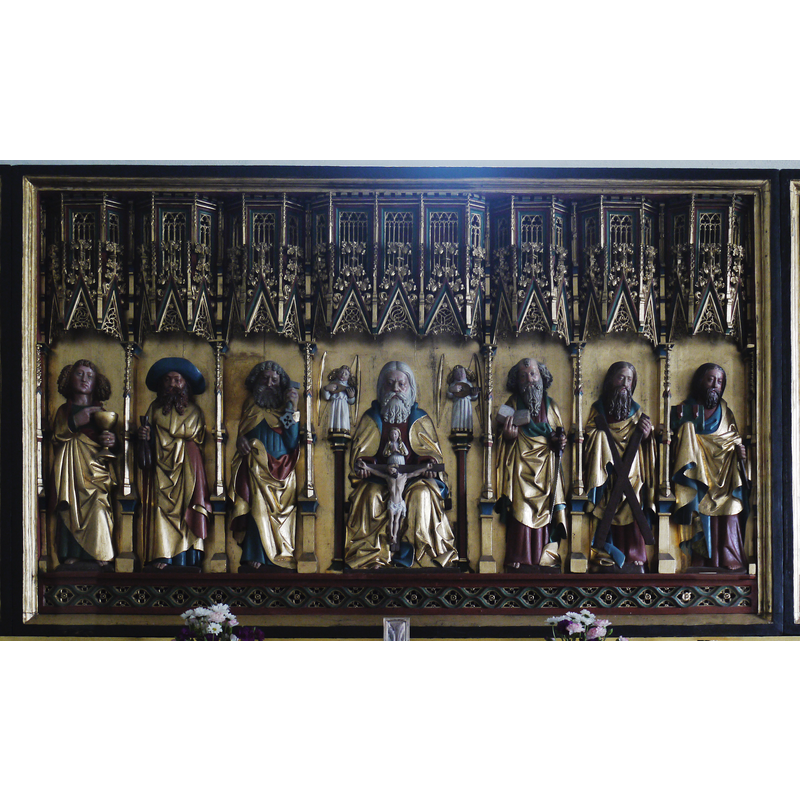 centre panel of the late-14thC retable made of oak in Lübeck; it was restored in 1892