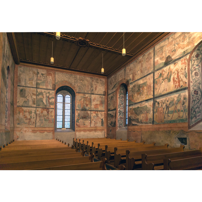 Source caption: "Kirche Saanen / Saanen Church - 15th century fresco in the inner wall of the church."