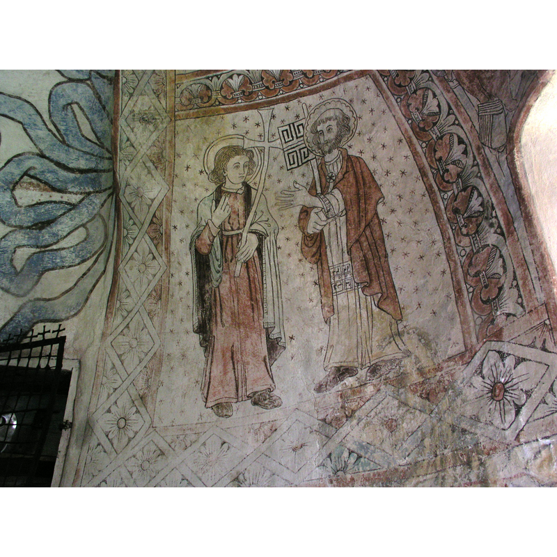 Source caption: "Saint Philip and Saint Peter, fresco in Väversunda church, Sweden"