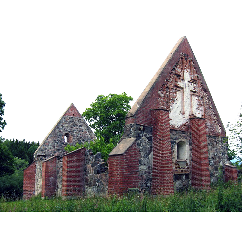 Å Ödekyrka: ruins of the abandoned church; it was destroyed by fire in 1878
