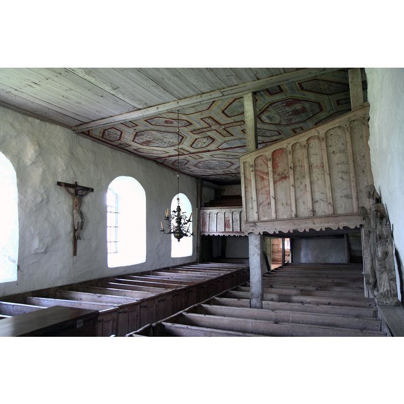 present day [2014] view of the interior of the old church [Ornunga gamla kyrka]