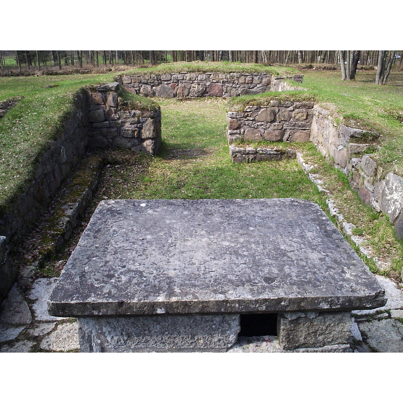 view from behind the reconstructed altar
