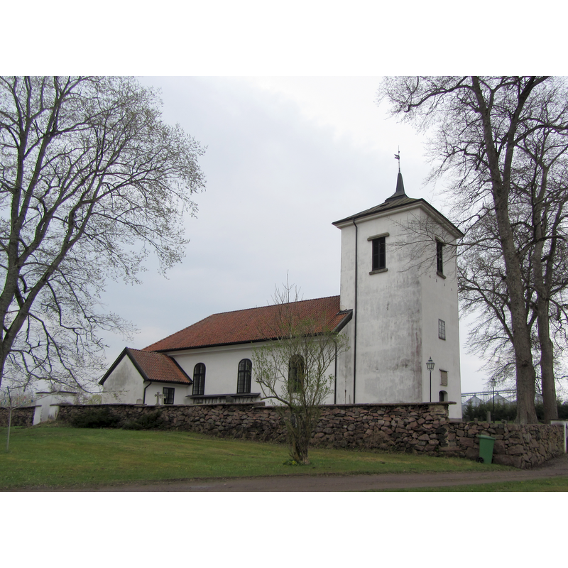 Source caption: "Eks kyrka i södra Mariestads kommun i Västergötland. Precis norr om kyrkan ligger Stora Eks herrgård och kyrkan har troligen varit dess patronatskyrka."