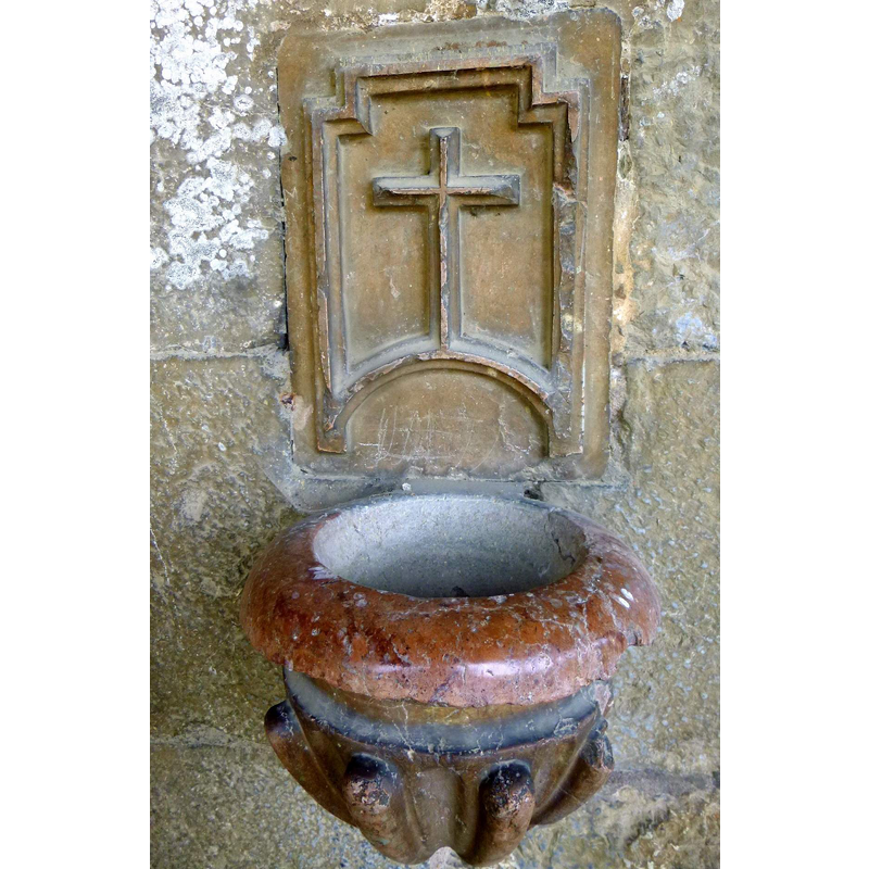 one of the several stoups in this church