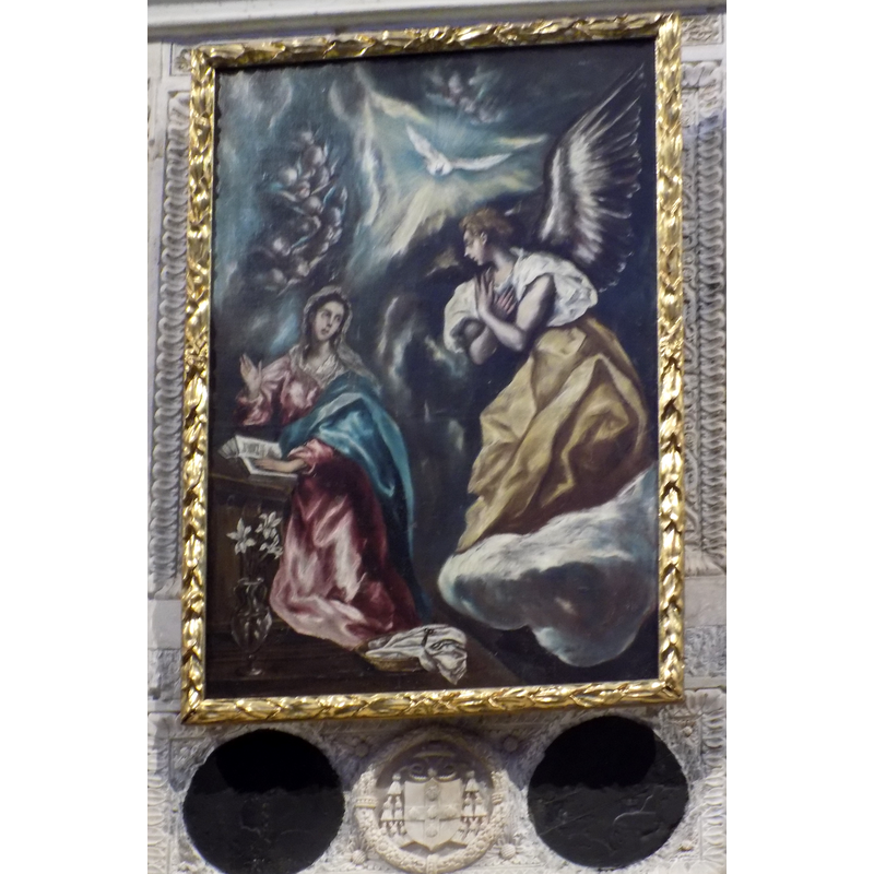 Source caption: "La Anunciación, de El Greco. (Catedral de Sigüenza)."