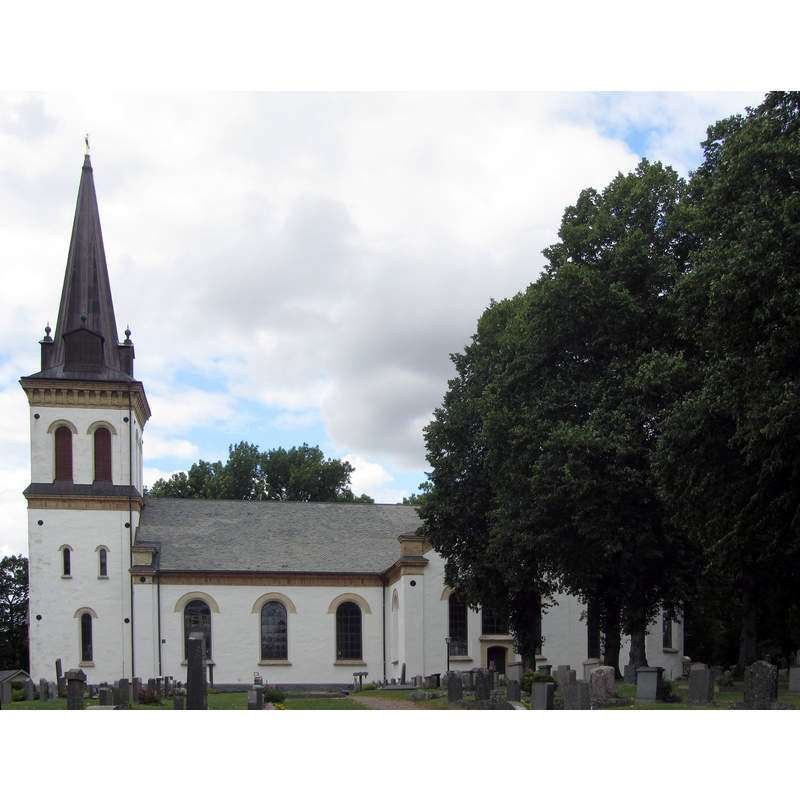 Source caption: "Norra Vånga kyrka i Skånings härad och sydväst om Skara i norra Västergötland."