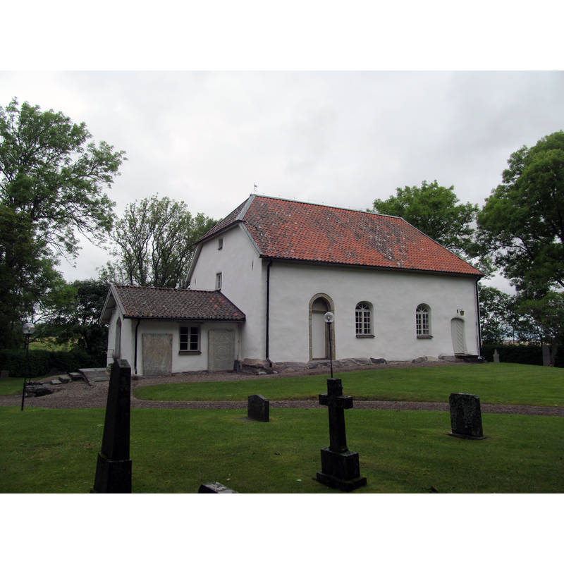 Source caption: "Södra Lundby church viewed from the south. The church is situated in Södra Lundby parish, Laske hundred, Vara municipality, former Skaraborg county, the Diocese of Skara, Västergötland, Västra Götaland county, Sweden."