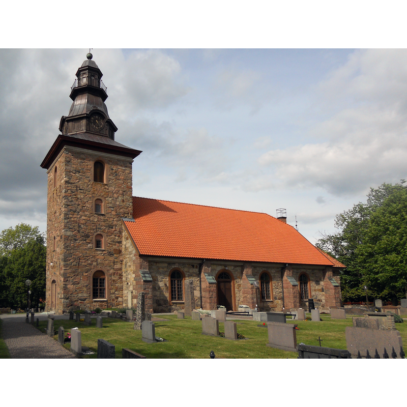 Source caption: "Björsäters kyrka, Lugnås församling i Skara stift, Mariestads kommun i Västergötland."