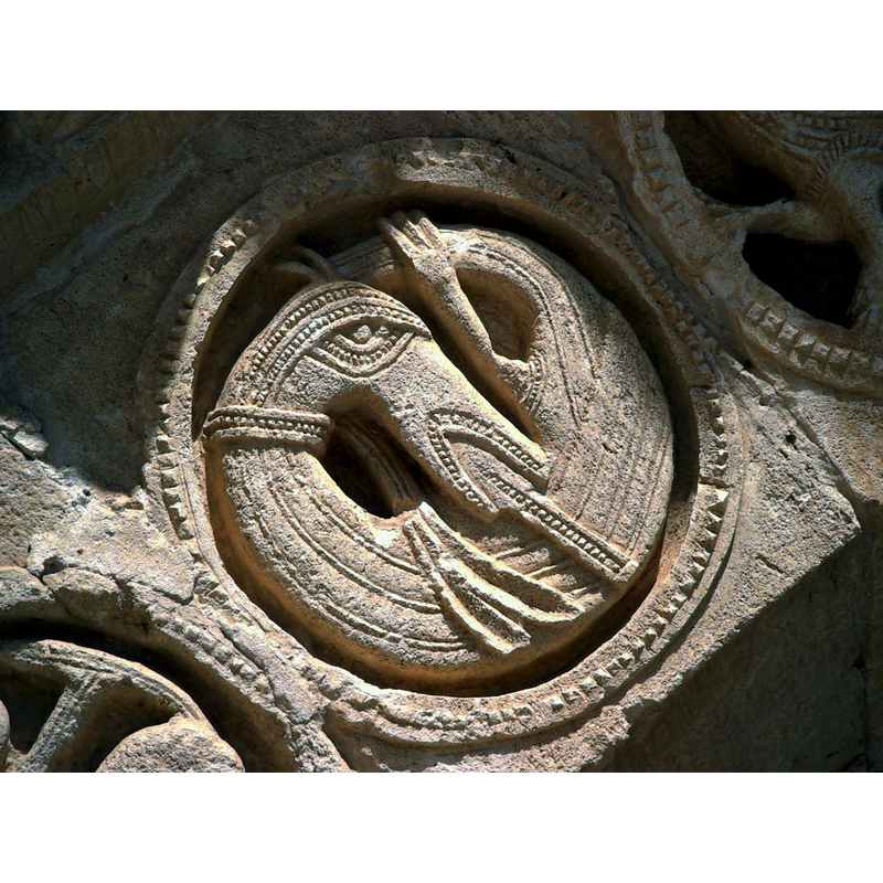 one of the Zodiac signs carved on an archivolt of the south portal
