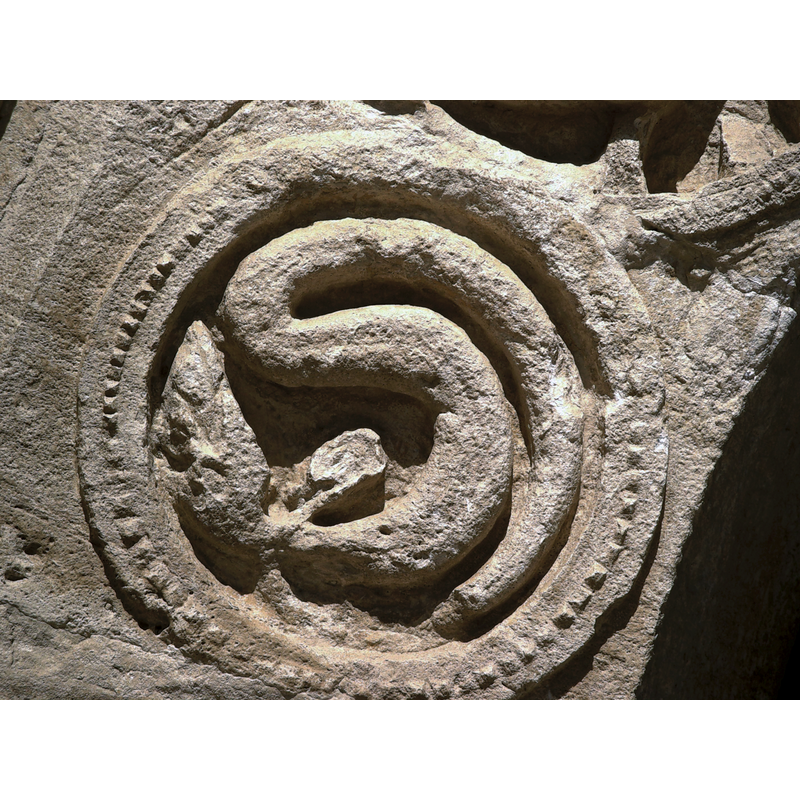 one of the Zodiac signs carved on an archivolt of the south portal