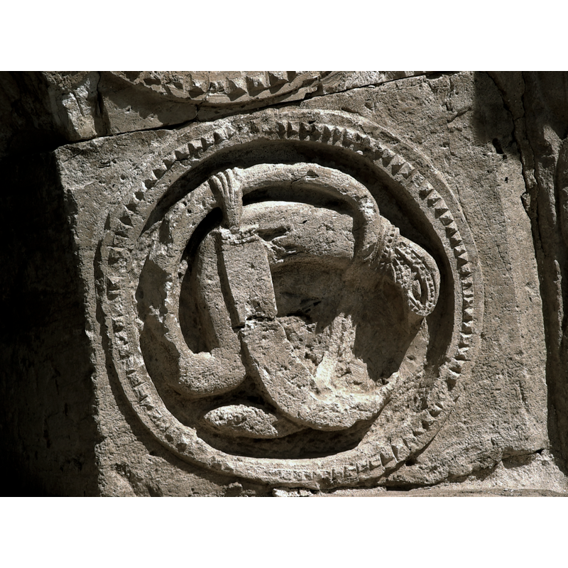 one of the Zodiac signs carved on an archivolt of the south portal