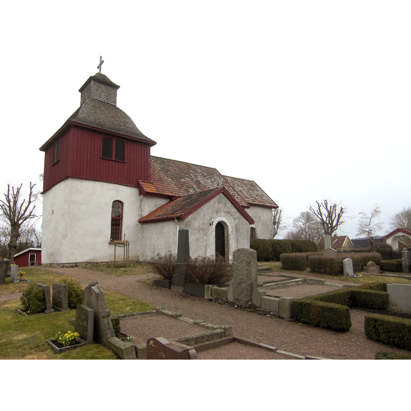 Source caption: "Luttra kyrka i Luttra socken, Ållebergs fjärding i Vartofta härad, Falköpings kommun, f.d. Skaraborgs län, Skara stift, Västergötland, Västra Götalands län, Sverige."