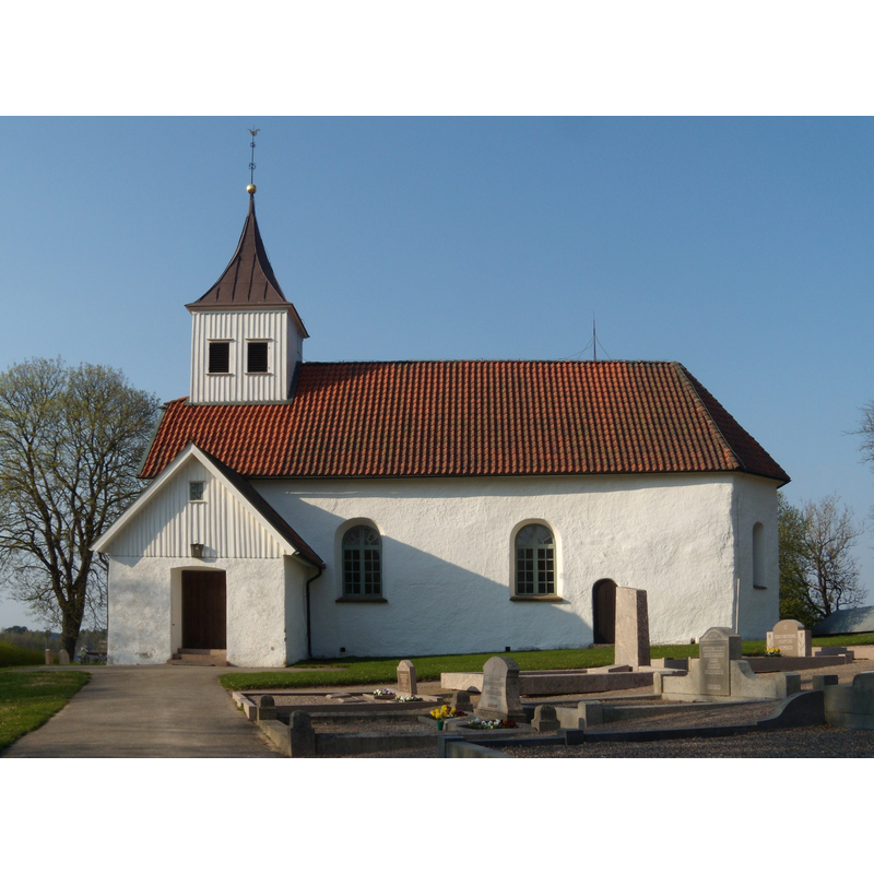 Source caption: "Algutstorps kyrka utanför Vårgårda, Sverige"
