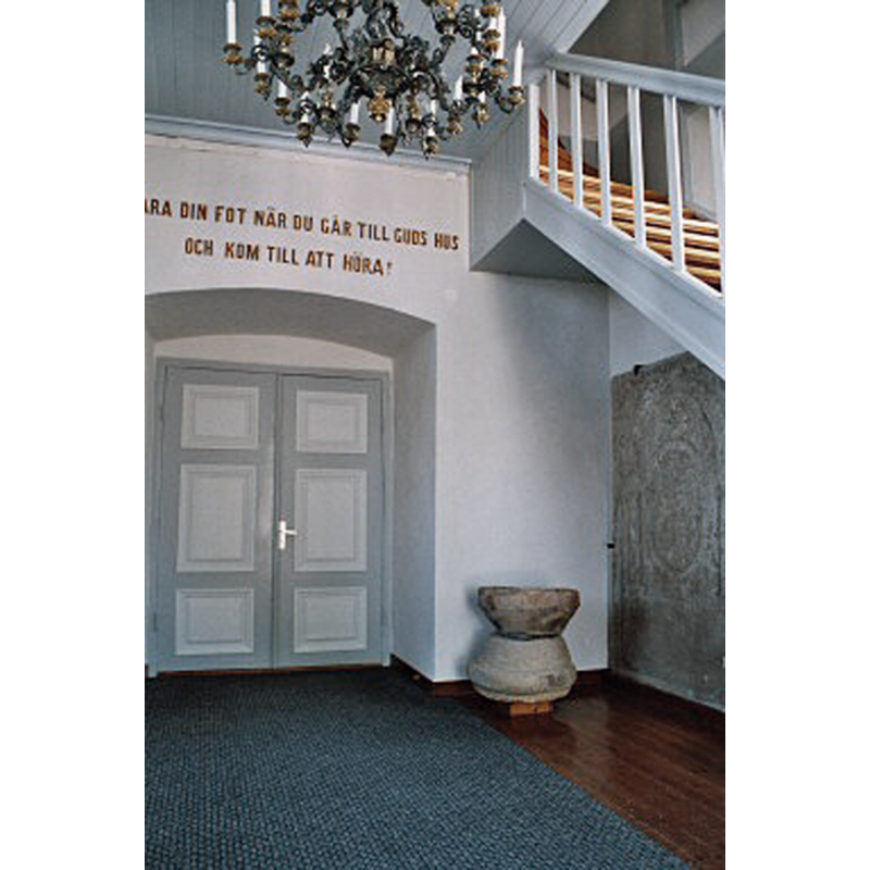 the fragment font at the west end of the nave, by the gallery stairs