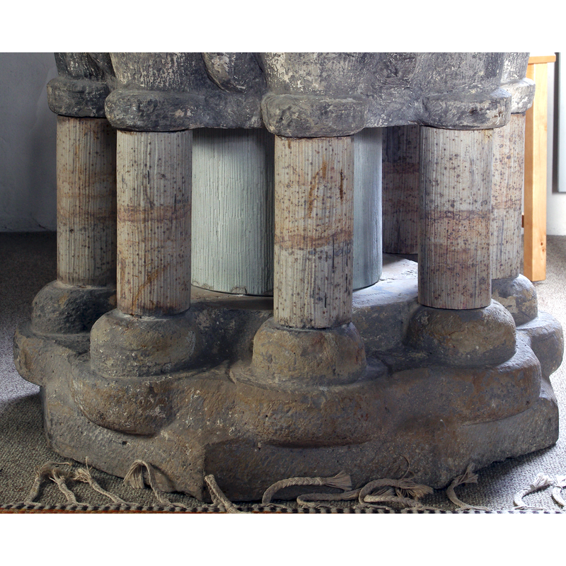 mouldings here serve as moulded bases for the added outed columns