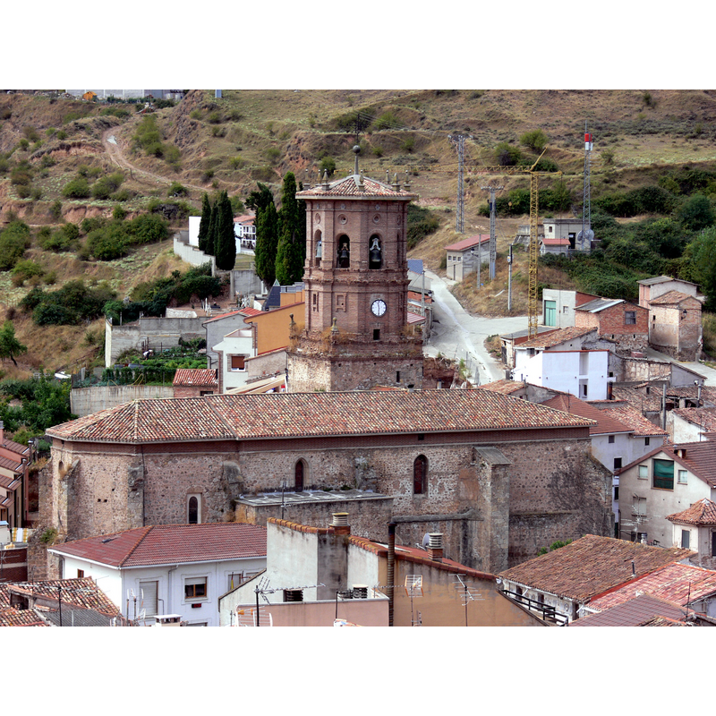 the parish church of Viguera -- Source caption: "Iglesia de la Asunción en Viguera, La Rioja - España."