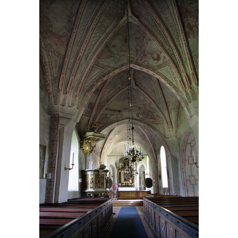 Source caption: "Bälinge church in Sweden with famous wall paintings made by Peder The Painter 1621-1622."