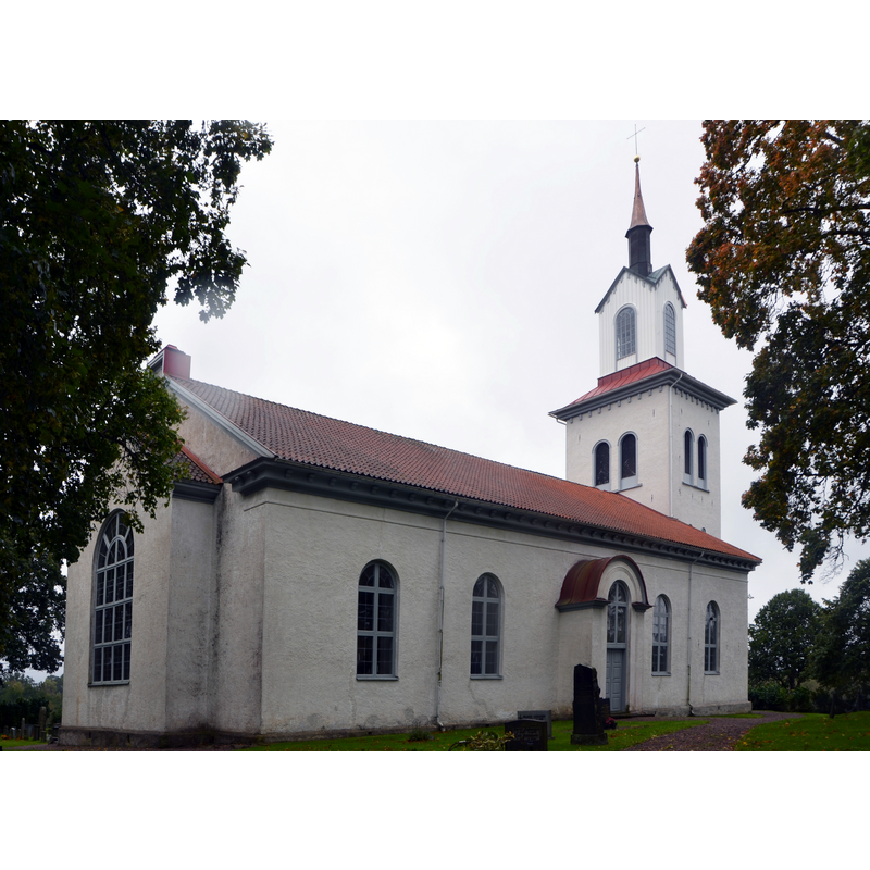 modern church of 1850 replaced the medieval wooden church here