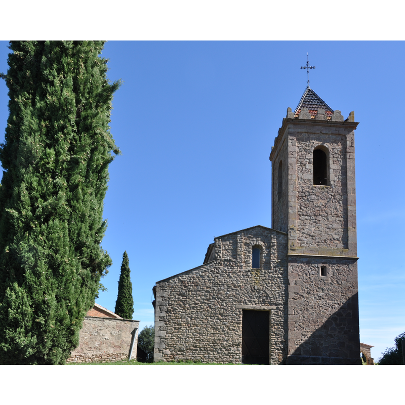 Source caption: "Sagàs. St. Andrew's parish church, 11thC. Bell tower buit in the 19thC"