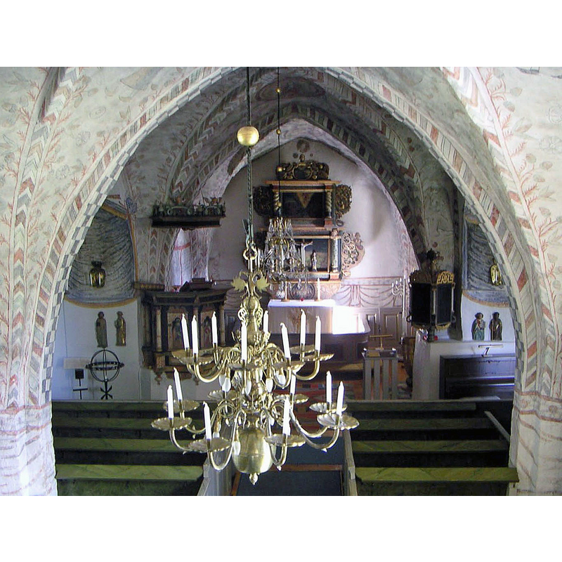 Source caption: "Marbäcks kyrka.Interiör från orgelläktaren."