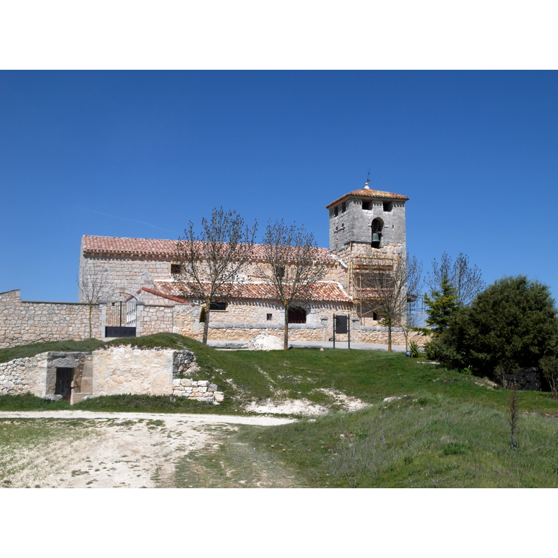 showing the tower at the southeast end of the church