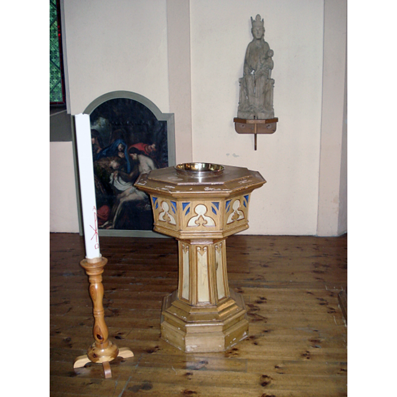 the modern font in the late-19thC church