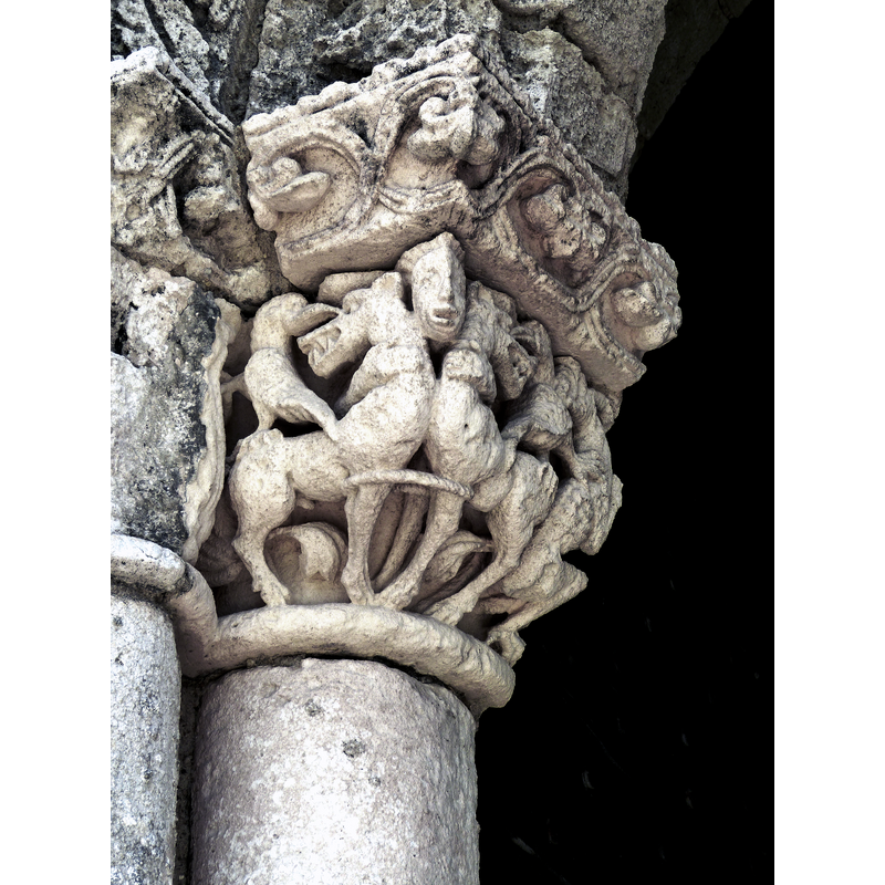 Source caption: "Talmont-sur-Gironde ( Charente-Maritime ). Kirche St.Radegund ( 12.Jhdt. ) - Romanisches Nordportal."