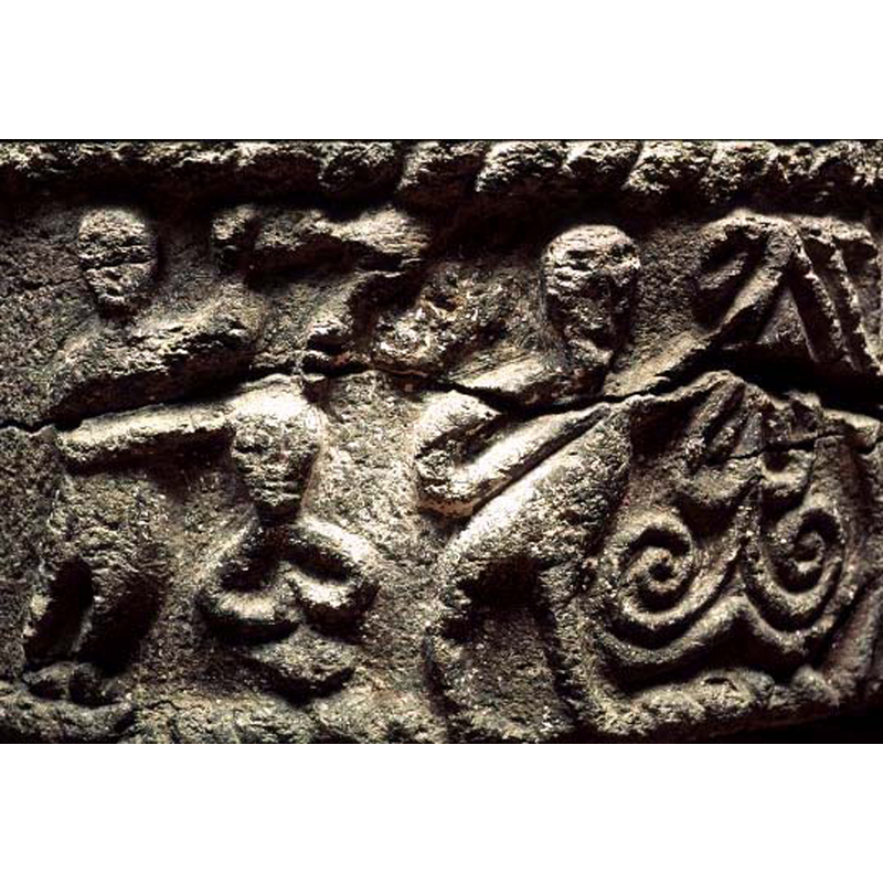 as identified in the SHM Medeltidens bildvärld [ref.: 920429F1]: "Jesu dop" [NB: not known whether the figure on the right is part of the scene