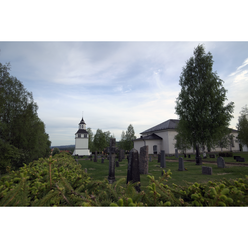 the new church of 1835 -- Source caption: "Fors church and cemetery, Bispgården, Sweden."