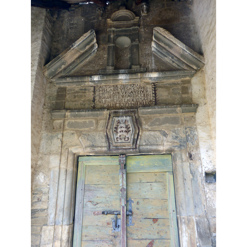 the 18thC portal -- the date February 1702 appears on the large plaque above the door