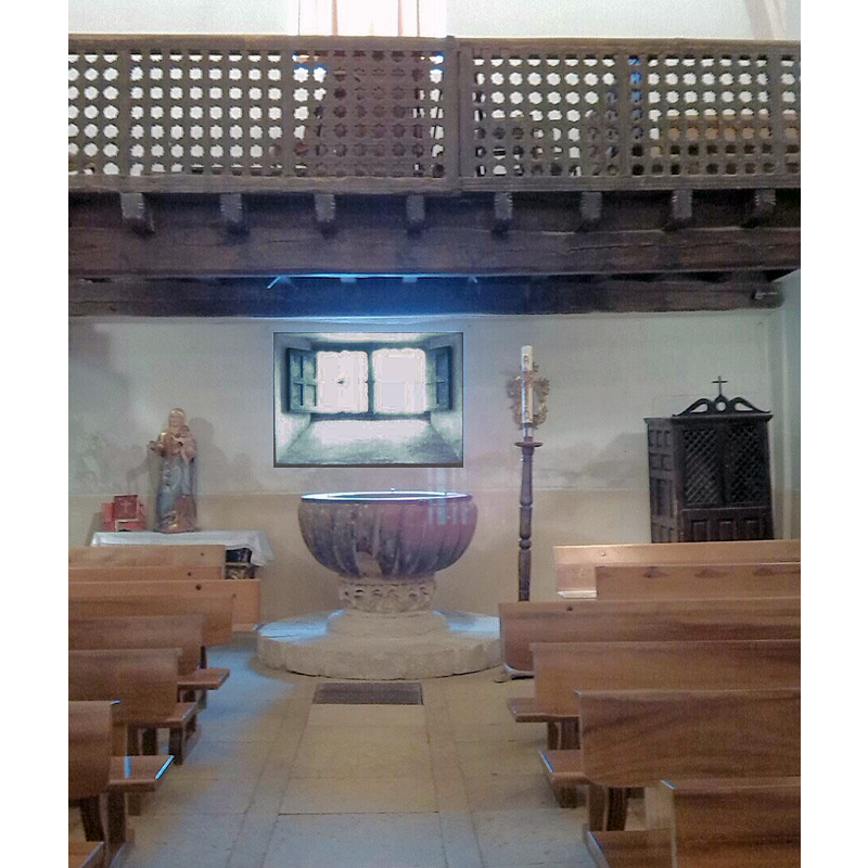 with the font beneath the west gallery
