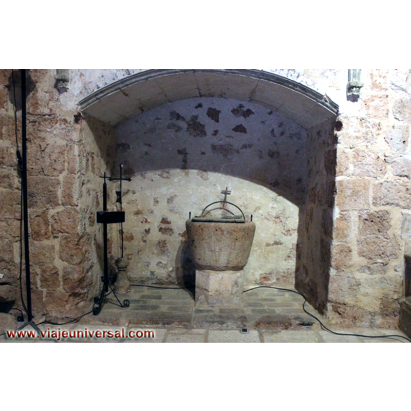 in a chapel or recess off the north side of the nave