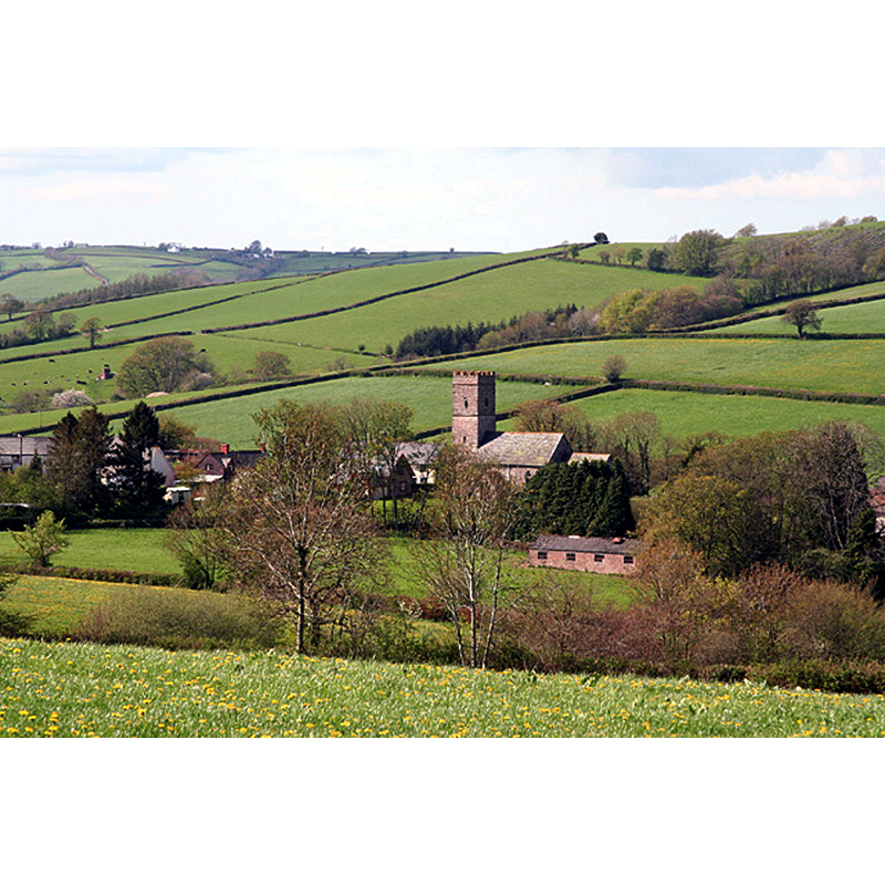 Source caption: "Clayhanger: towards the village. A view from Featherbed Lane, looking north west"