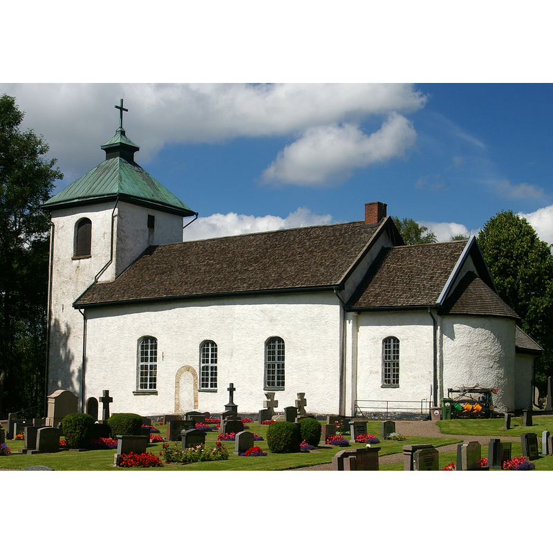 Source caption: "Kinneveds kyrka i Falköpings kommun (Skara stift)."