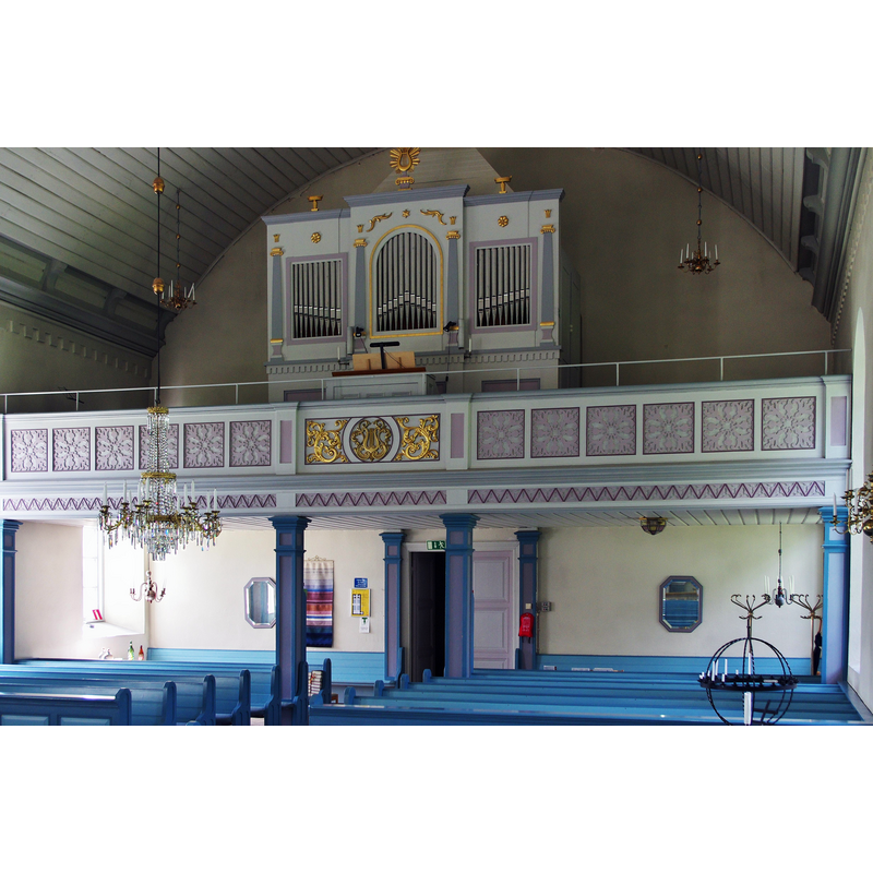 Source caption: "Skallmeja kyrka i Skallmeja socken i Skånings härad i Västergötland och Skara kommun i Västragötalands län i Sverige."