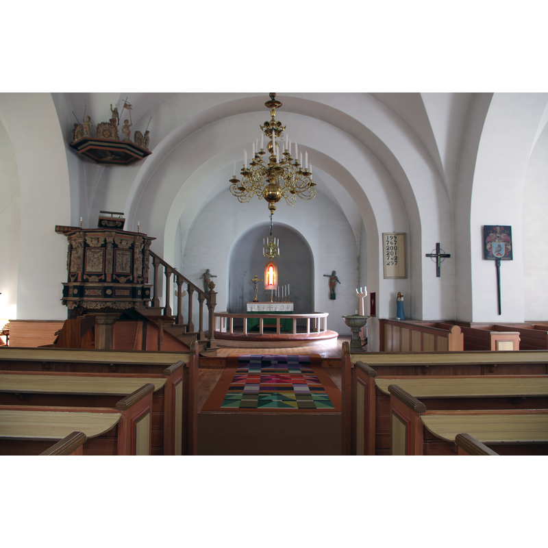 the wooden font of 1890 is visible at the far [east] end, right [south] side