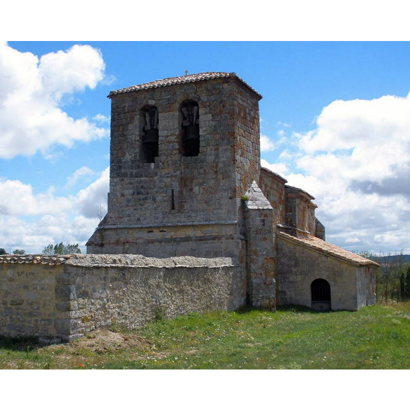 the walled space in front of the west facade is the cemetery