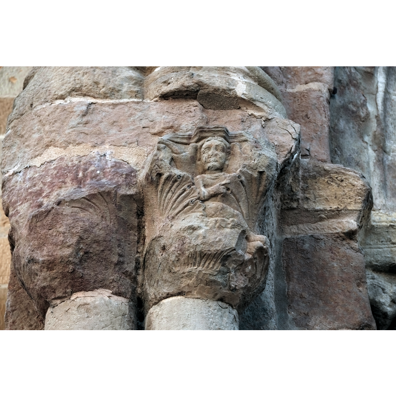 capitals on the westernmost column of the south portal