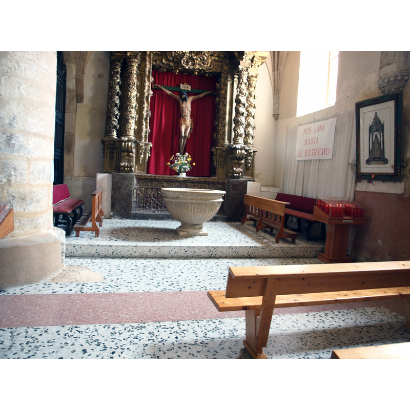 in the north aisle, at the east end