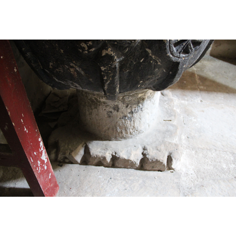 on the sides of the square lower base