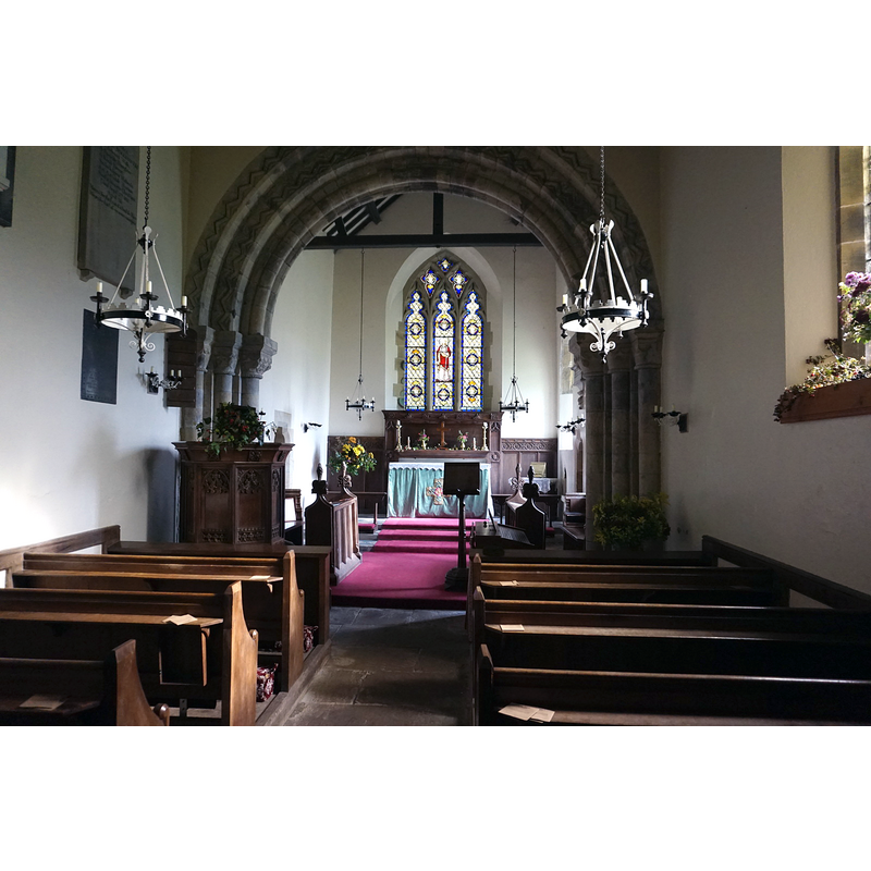 chiefly mid-19thC interior of St Ethelburga Church, Great Givendale