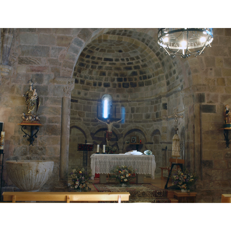 showing the baptismal font on the left, by the chancel arch, north side