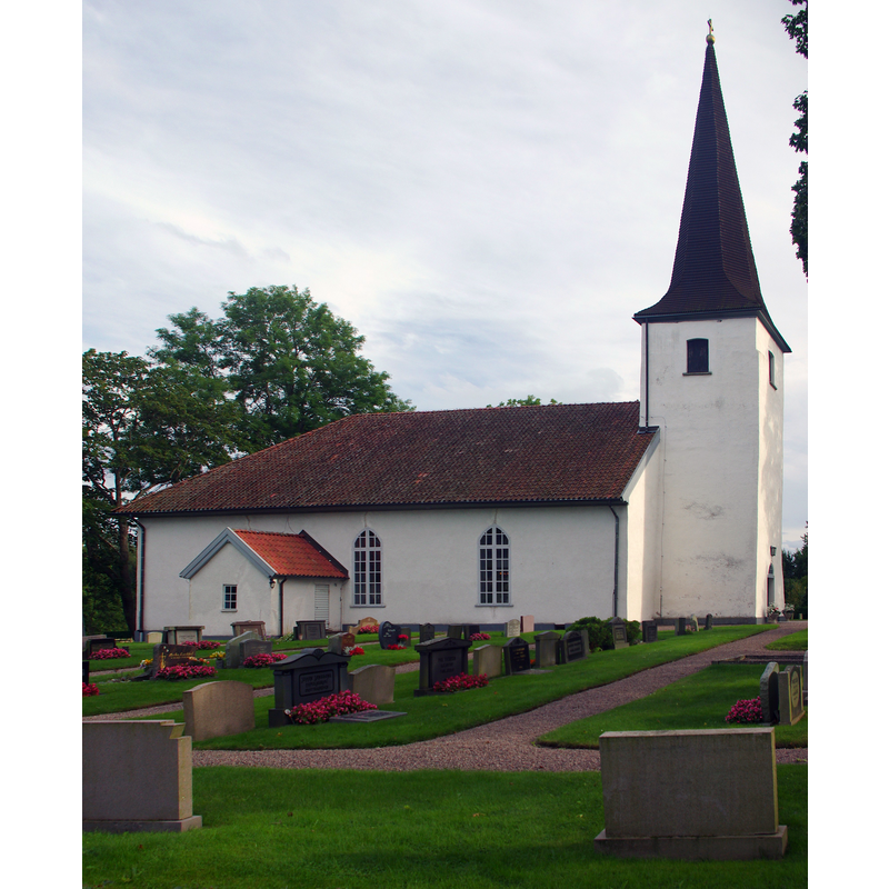 Source caption: "Fridene kyrka Fridene socken i Västergötland och Hjo kommun i Västragötalands län i Sverige."
