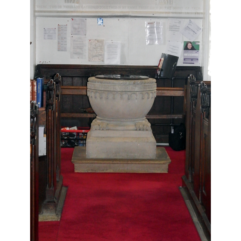 the neo-Norman font in the 1840s church