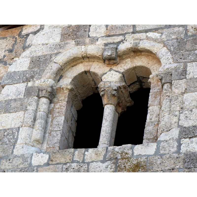one of three such windows, on the east, west and north sides of the 12thC(?) tower; the south side of the tower was covered by the later (18thC) belfry addition on that side
