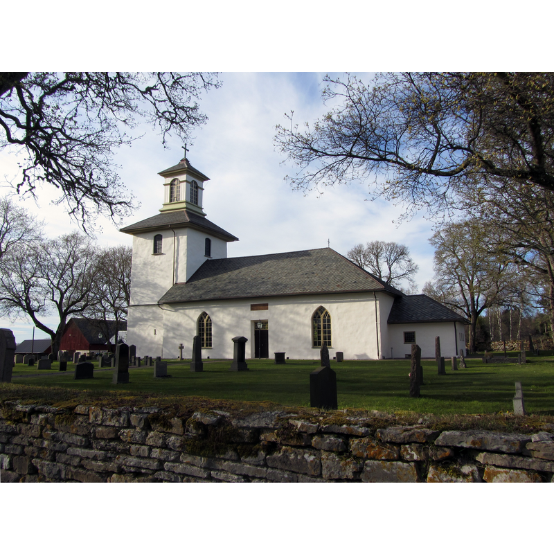 Source caption: "Horns kyrka i södra Vadsbo härad norr om Skövde i Västergötland."
