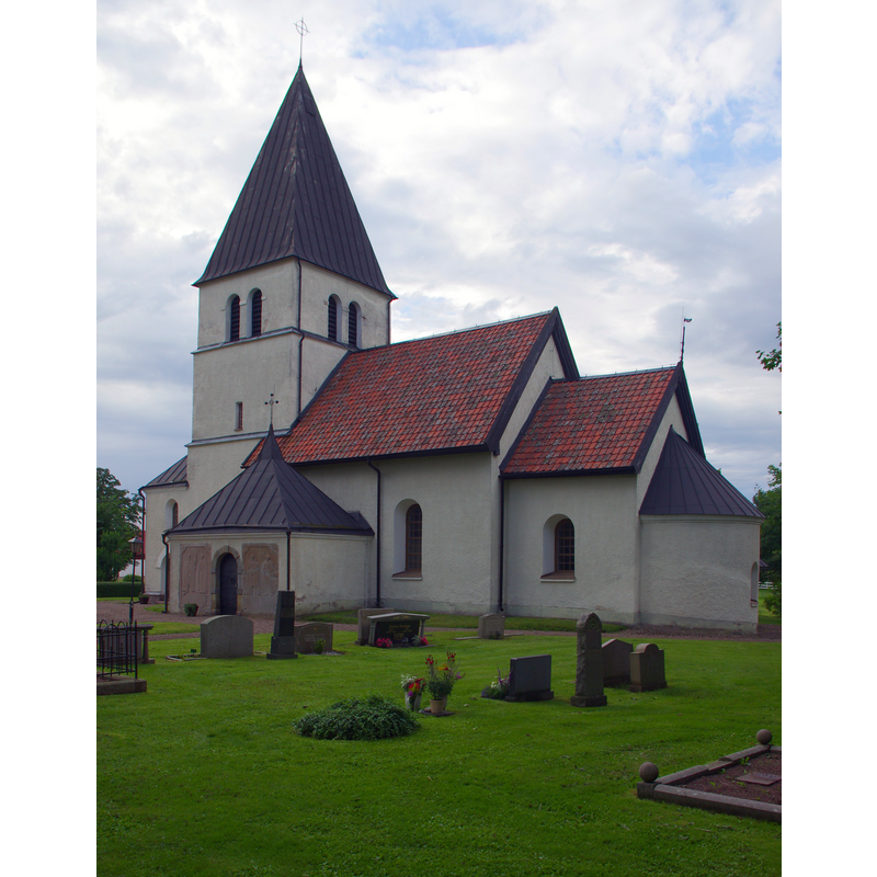 Source caption: "Hångsdala kyrka i Tidaholms kommun (Skara stift)."