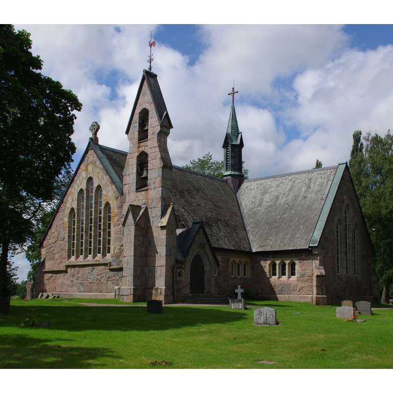 Source caption: "Vinköls kyrka i Västergötland och Skara kommun i Västragötalands län i Sverige." -- the modern church of the 1870s
