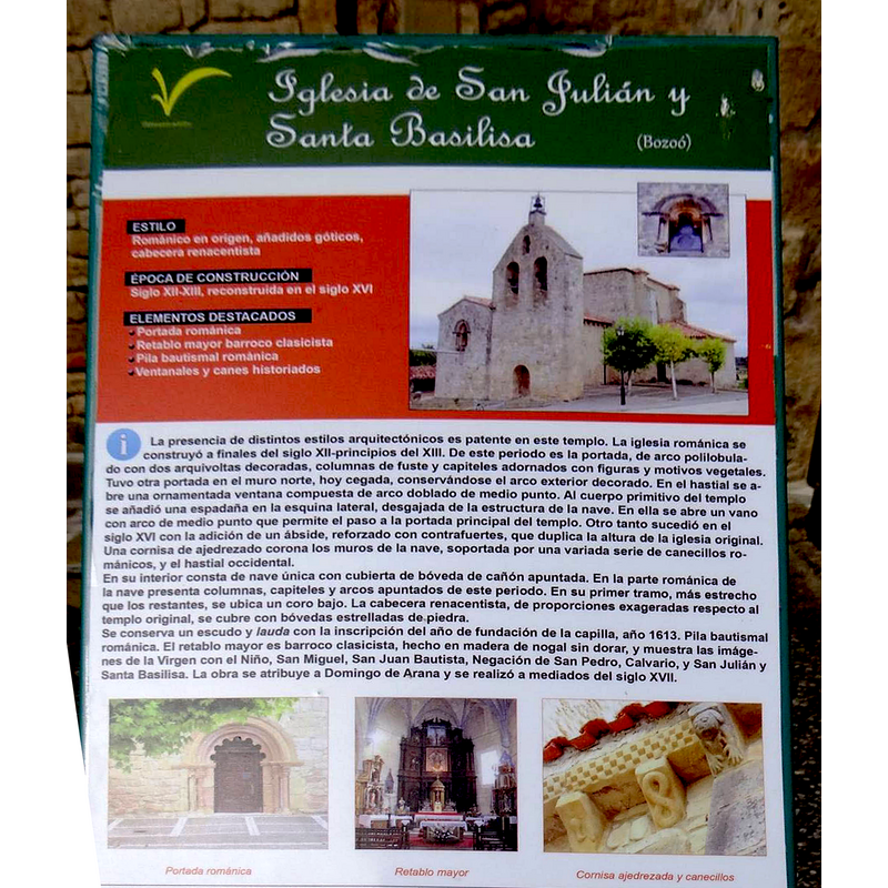 plaque posted outside the church