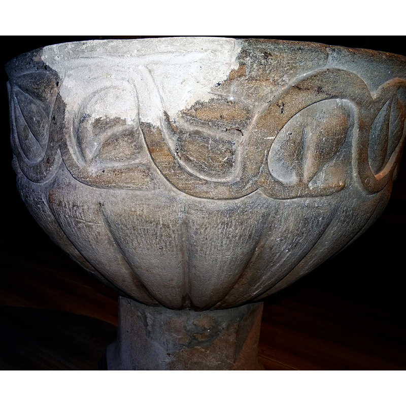 showing the large repair to the side